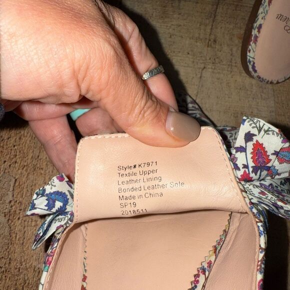 J. Crew floral pointed toe ballet flats slip on 6.5 - Picture 8 of 13